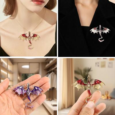10Pcs European and American Gothic Flying Dragon Pendant 3D Multicolor DIY Metal Pendant Accessorie for Necklaces Jewelry Making