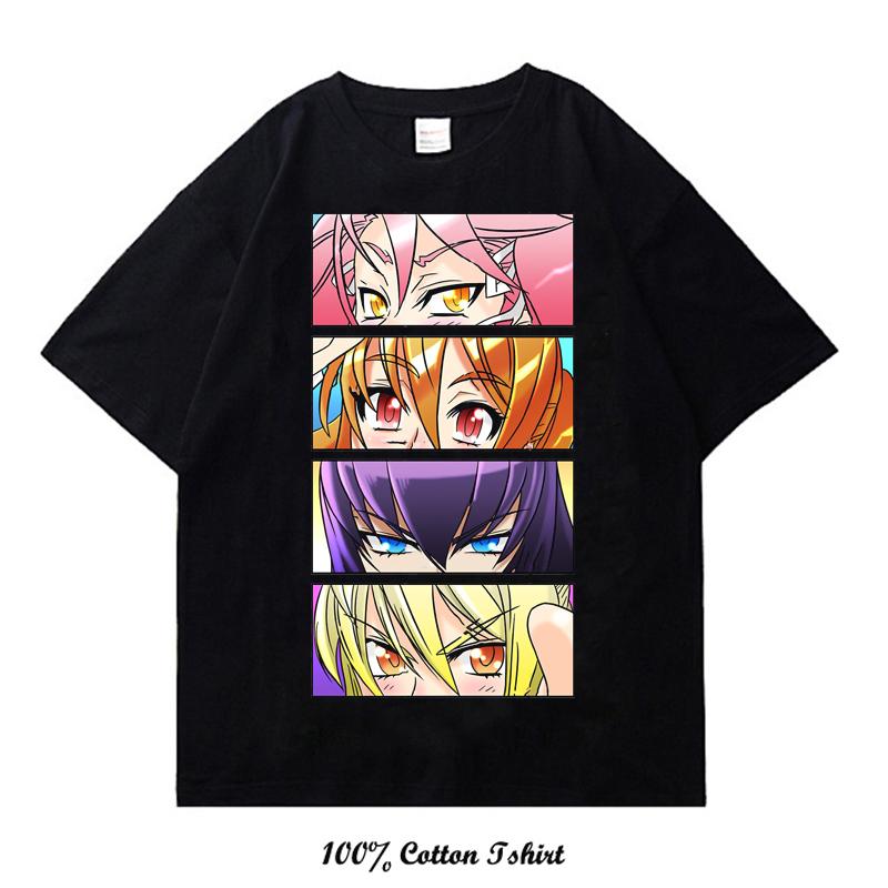 Japanese  Anime Highschool of the Dead Graphic Print T Shirt Fashion Plus Size Cotton Crew Neck Short Sleeve T Shirt Women Unisex