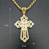 Hip Hop Iced Out Bling Jesus Cross Pendant Gold Color Stainless Steel Christian Big Necklace for Men Religious Jewelry Male Gift