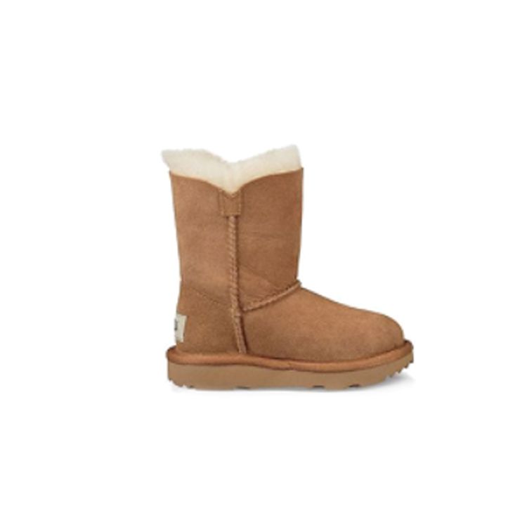 UGG Kids  Bailey Button II Sheepskin Thick Warm Durable Shock Absorbing Non-Slip Snow Boots Kids Boots Chestnut-Brown 1017400T-CHE