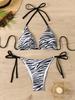1011 European and American Three-point Split Bikini Swimsuit Sexy Halter Neck Strap Bikini