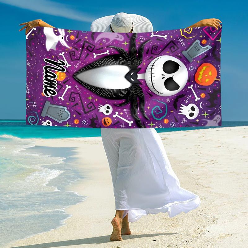 Personalized Love moon back. Beach Towel Microfiber Beach Towel Thin Absorbent for Beach Swimming Yoga Bath Sports. 0910311