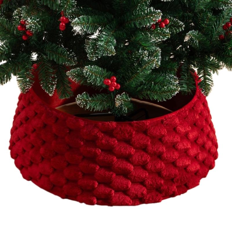 Soft Tree Bottom Cover Christmas Tree Skirt for Lower Hardware Coverage In Winter Room Display and Indoor Placement
