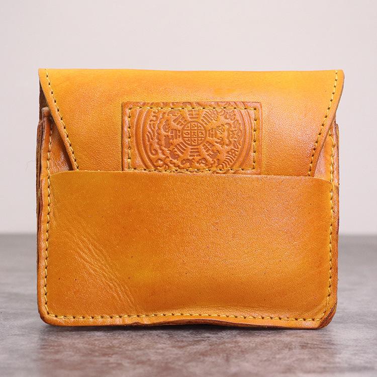 

New Organ Style Vegetable Tanning Pickup Bag Japanese Large Capacity Zero Wallet Chinese Style Card Bag жёлтый