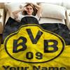 1PC Borussia Custom Name Patterned Flannel Blanket Suitable For All Seasons for Home Decor Warmth and Comfort Gifts Holiday Present
