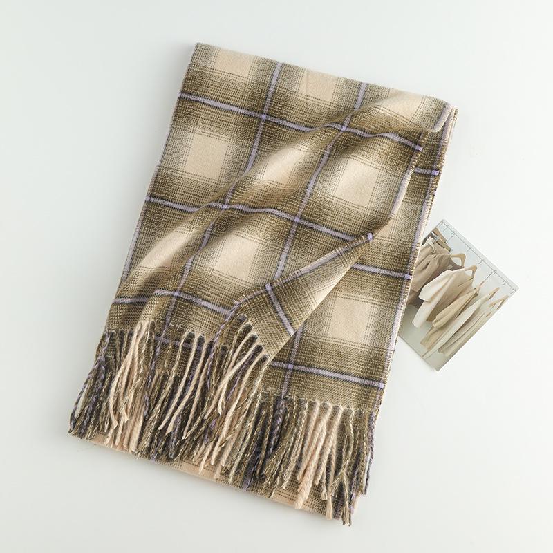 Damen High-End 2025 Karoschal: Imitation Kaschmir, Koreanischer Stil, Vielseitiger Herbst/Winter Warmer Nackenwärmer Schal.