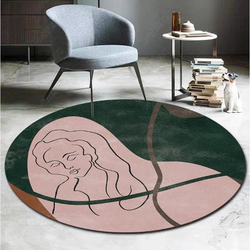 Light Luxury Round Carpet for Girls, Bedside Rugs, Children's Hanging Basket, Computer Chair Floor Mat, Bedroom, Living Room, Ho