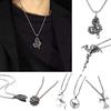 Metall Stahl Halskette für Männer mit einzigartigem Anhänger, Punk Style Kettenhalskette Verstellbarer Modeschmuck für Freund