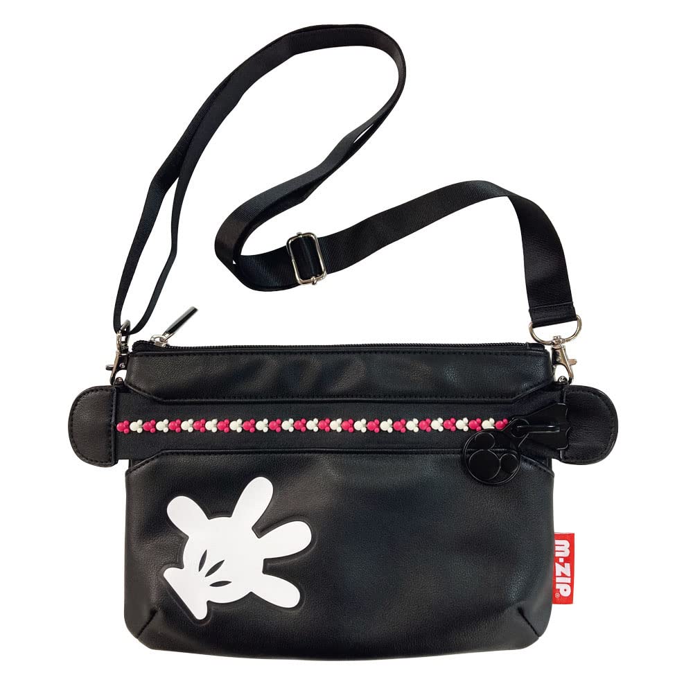 Tenyo Stylish Sacoche with Mickey Mouse Hand Black M-ZIP Design,