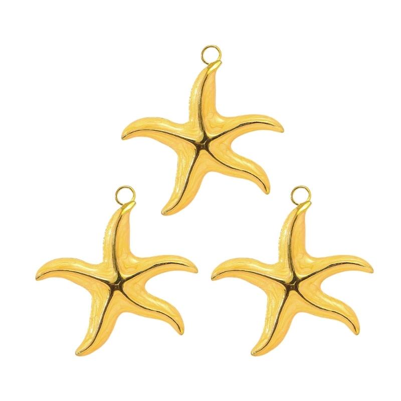 

Pack Of 3 Gold Silver Plated Ocean Theme Sturdy Charms Stylish Pendant For Customizable Necklace Jewelry Design