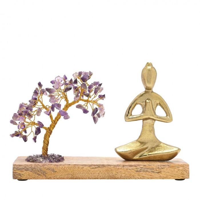 Serenity Gemstone Tree Yoga Ornament - Amethyst