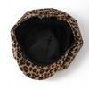Polyester Leopard Print Octagonal Hat Y2K Peaked Cap Retro Painter Hat  Travel