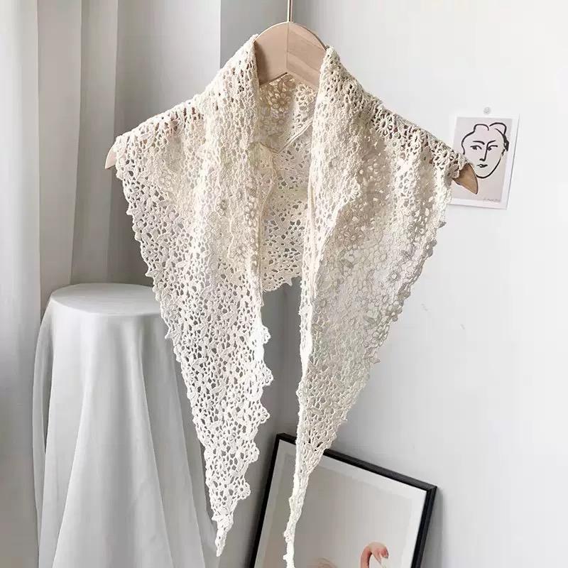 Women Floral Lace Hollow Out Fake Collar Fashion Shawl Lap Shoulder Detachable Versatile False Collar Blouse Top Accessories