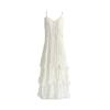 Summer Women's Long Vintage Casual Ruffles Elegant Maxi Strap Camis Silky Beach Lace Elegant Party Dress Vestidos Sexy Women