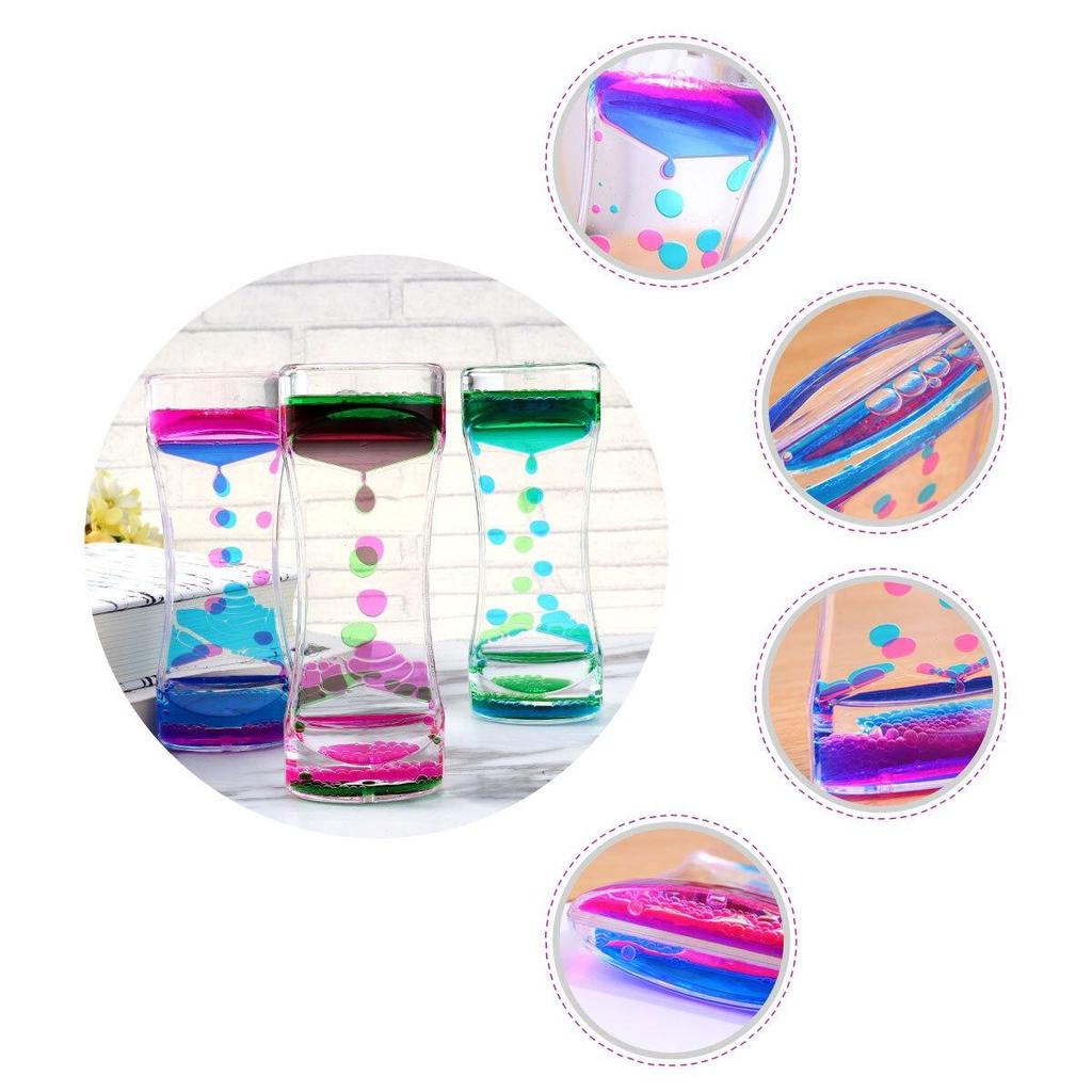 Dubbele kleuren oliezandloper Liquid Motion Bubble Timer met mooie taille Bureau Decor Verjaardagscadeau Kinderen Speelgoed WBL