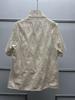 French Retro Mori-kei Embroidered Hollow Wood Ear Trim Solid Color Short Sleeve Shirt for Women