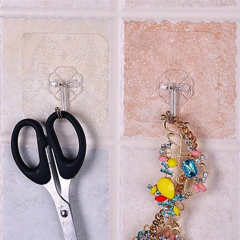6Pcs Strong Transparent Suction Cup Sucker Rustproof Towel Hooks Wall Hooks Hanger For Kitchen Bathroom