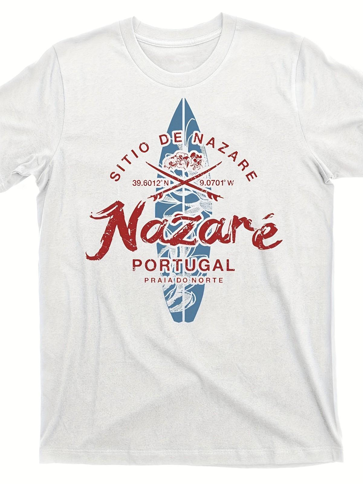 Lisbon Portugal Retro Surf Graphic T-Shirt Vintage Beach Surfing Tee S разноцветный