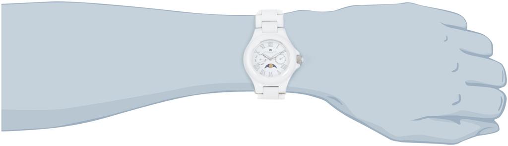 Charles Paris Multifunction Ceramic Watch White Hubert, 3872-W Men's