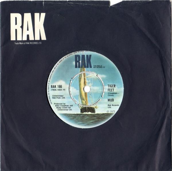 

7inch Record MUD - Tiger Feet RAK166 RAK 1974 UK Rock Used