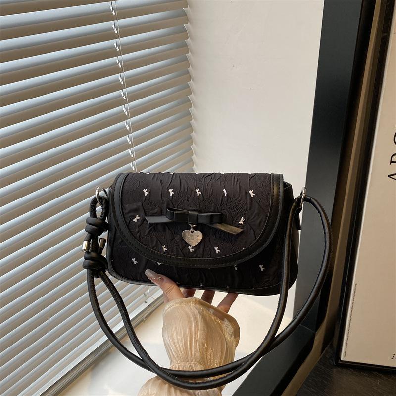 Niche Sweet Girl Underarm Bag Women's Bow Shoulder Small Square Bag Summer New Messenger Bag