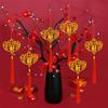 6/10Pcs Gold Chinese New Year Pendant Good Luck Waterproof Spring Festival Bonsai Pendant with Tassel Wealth