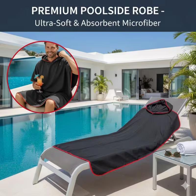 Lehký Unisex Rychleschnoucí Plážový Pončo Ultra Tenký Měkký Župan Na Surfování Plavání Jedna Velikost Lze Prát V Pračce Ideální Plážový Ge