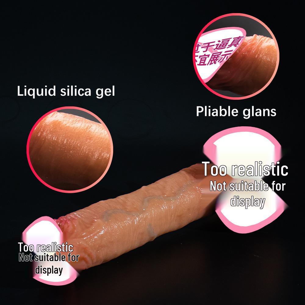 Realistic Female Vibrating Telescopic Silicone Dildo - Automatic Thrusting Adult Sex Toy