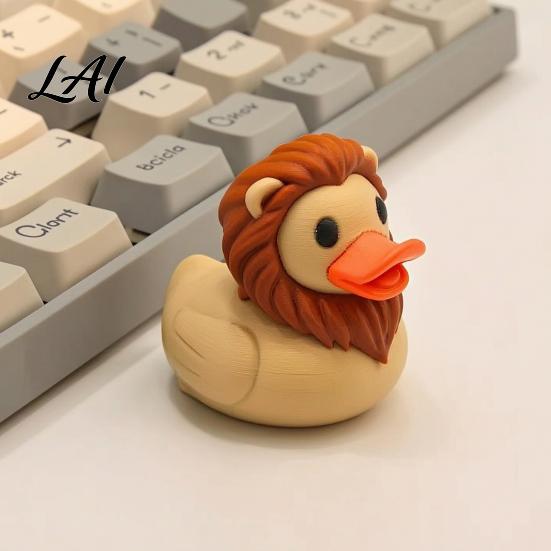 Cute Lion Duck Figurines Figurine 3D Printed Desktop Ornament Creative Unique Desk Decorations Animal Statue for Car Dashboard Shelf Decor Gift Toy