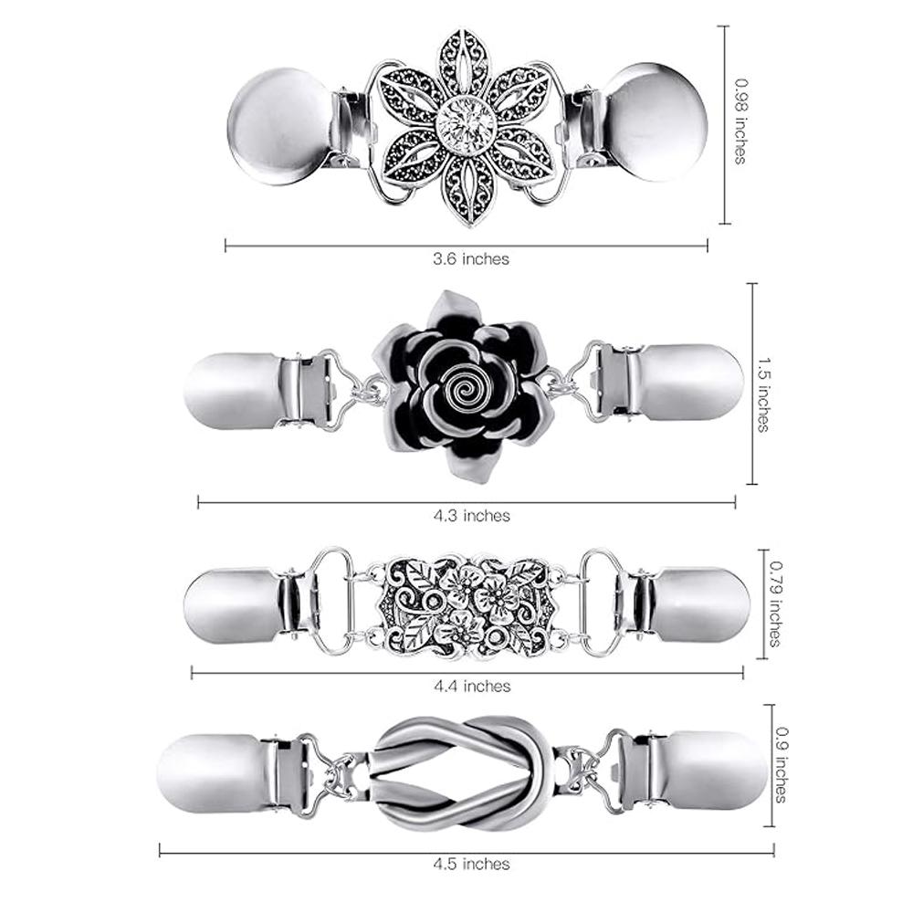 1/4PCS Classic Brooches Cardigan Clip Multi Styles For Choose Perfect Sweater/ Shawl/ Shirt Decor For Women Official Attire