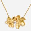 Elegant Flower Pendant Necklace Stainless Steel Sweater Chain Creative Necklace  Jewelry Gift