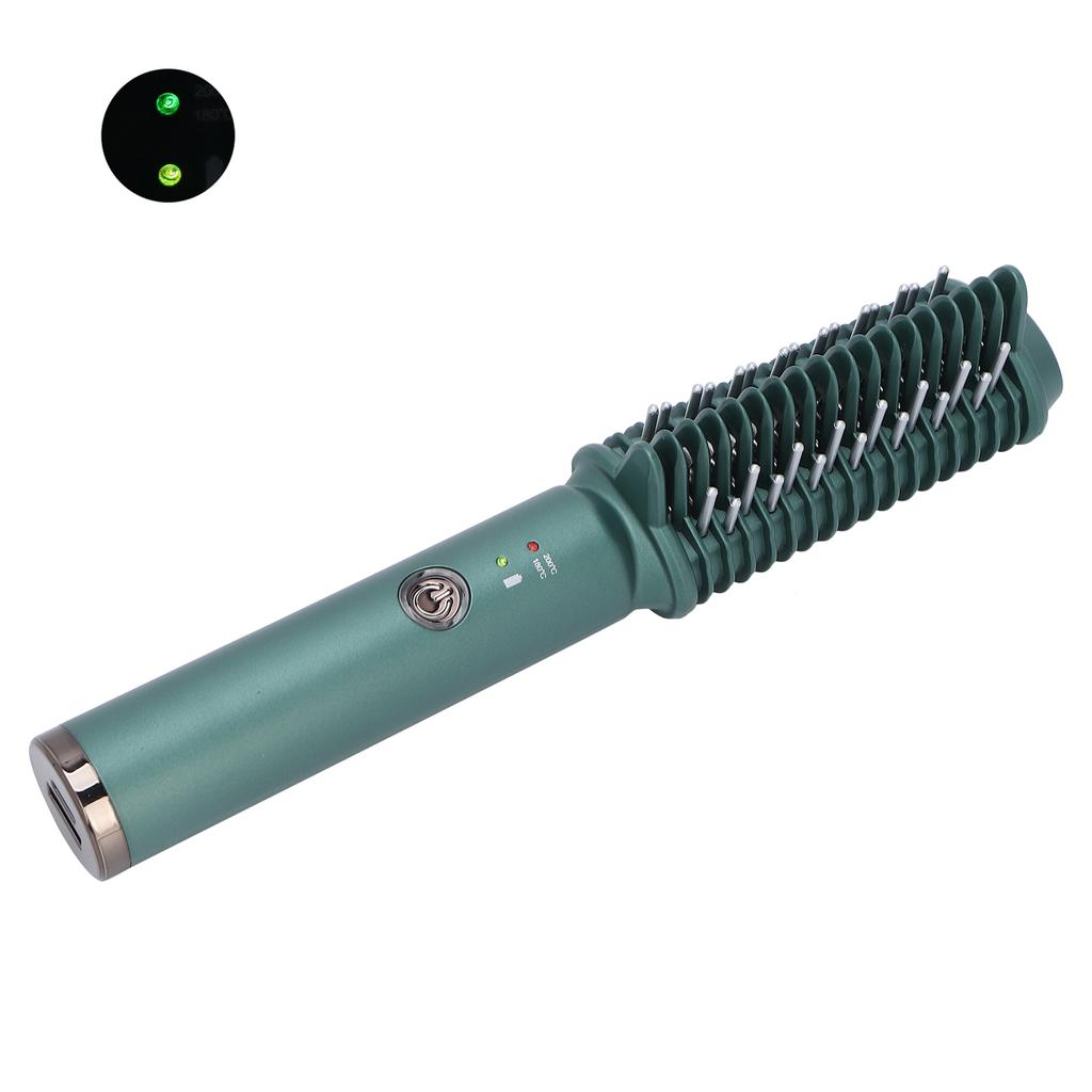 USB Hair Straightener Brush Comb Temperature Adjustable Hair Straightening Brush