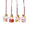 Chinese Style Lucky Cat Phone Strap Polyester Fortune Cat Phone Chain  Creative Gift