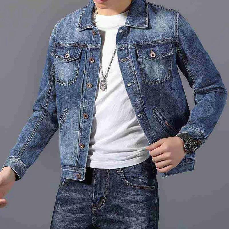 Men's Casual Loose Denim Jacket, Square Neck, 2024 Spring Trend