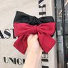 LUYING Ribbon Hair Accessory, Large, Black and Red, Cute, Elegant, Stylish Hair Clip, Popular Big Ribbon, Handmade Clip, Dark Sake Red Ribbon