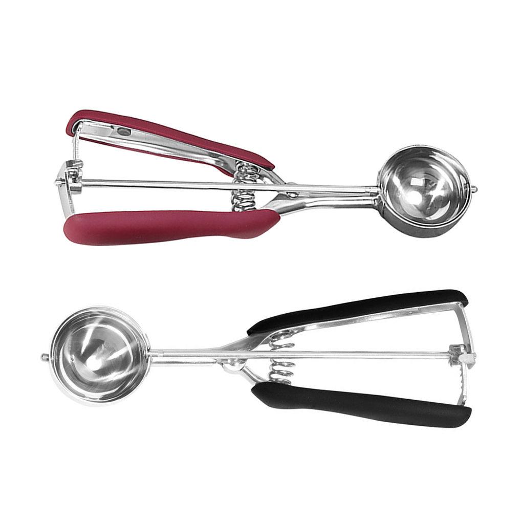 3 Size Stainless Steel Ice Cream Spoon Kitchen Tools Spring Handle Mash