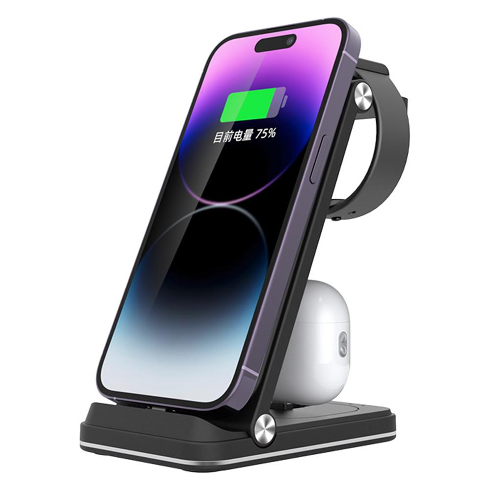 B27 3-in-1 Foldable Wireless Charger Phone Watch Earphone Charging Dock