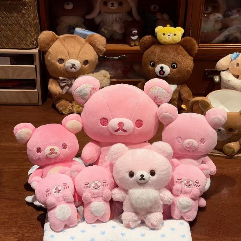 Set di peluche Rilakkuma Korilakkuma a tema Sakura, coppia, orso rosa bianco, morbido e soffice, peluche anime carino per regalo di compleanno