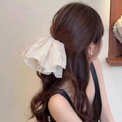 Spitze Baumwolle Plissiert Scrunchies Französisch Retro Temperament Accessoires Haarband Süßes Haar Groß X6U1