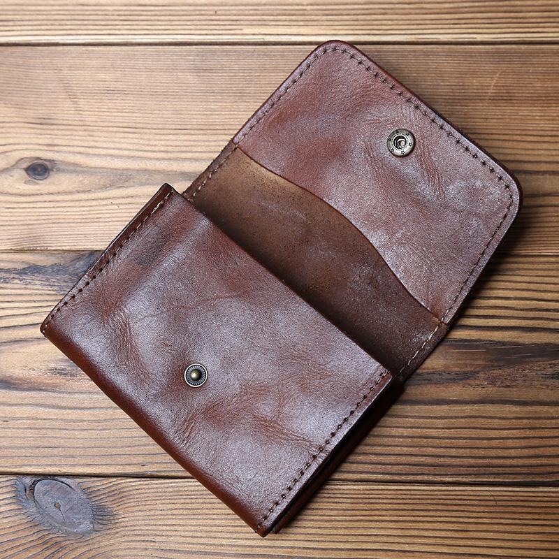 NZPJ Retro Leather Men's Card Pack Natural Cowhide Change Pack Key Bag Ladies Bank Card Pack Driving License Package