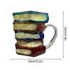 Novelty Coffee Cup Vintage 3D Painted Book Design Glass Water Drinking Cups Kitchen Accessory Ergonomic Handle Drinkware Mugs