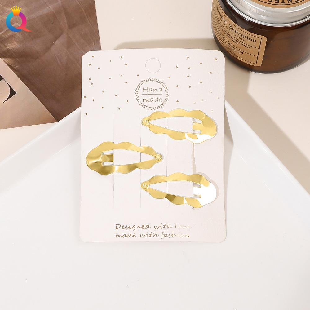 3/4pcs  Frosted Simple Hair Clips for Girls Star Oval Triangle Square Hair Clips Kids Snap Hair Clips Pentagram BB Clip