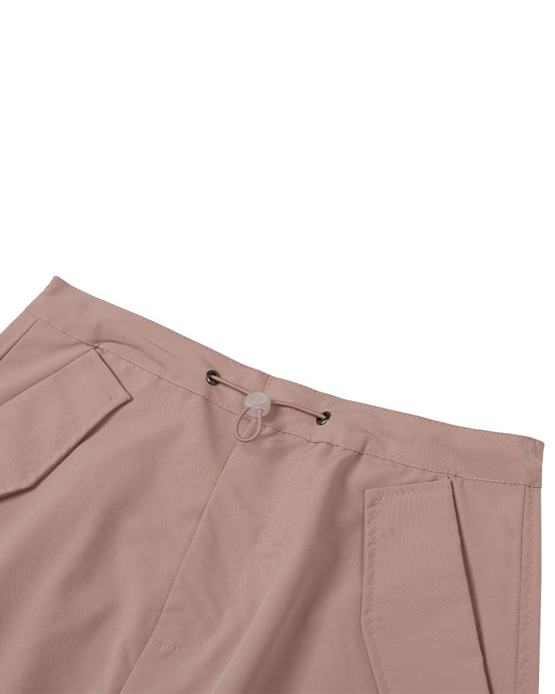 MOAA Shirred Cargo Maxi Skirt (Pink)