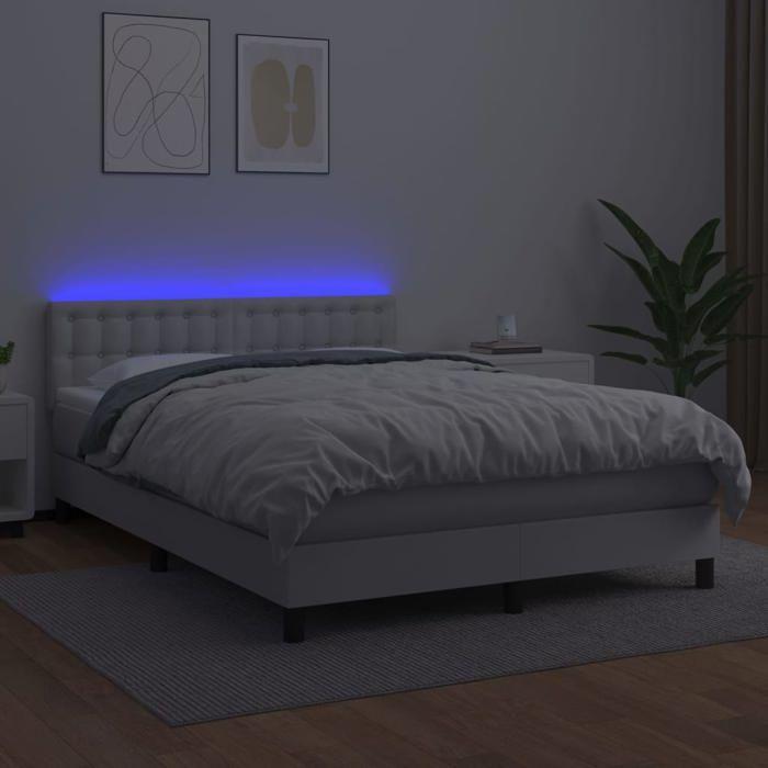 Maison Exclusive - Bettlattenrost mit Matratze und LED Weiß 140x200 cm