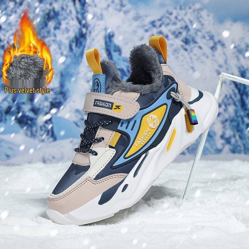 Children's Cotton Shoes: 2026 Autumn/Winter New Style for Medium & Large Kids - Running, Student, Snow Boots