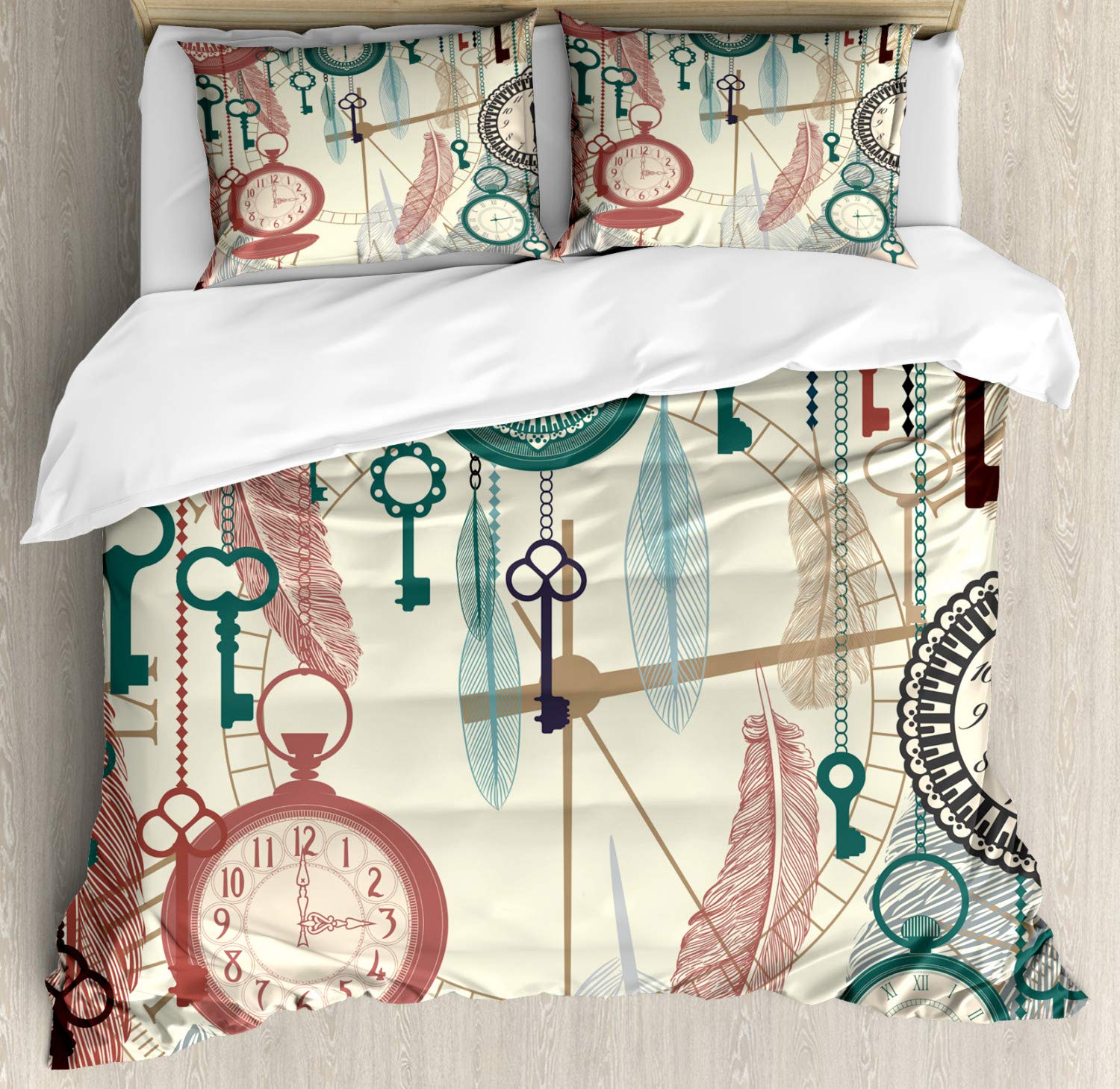 

Watches With Roman Digits Duvet Covers For Kids Teens Queen Lightweight Bedspread Cover Bedroom Decor Machine Time Bedding Sets EU Single(135x200cm)