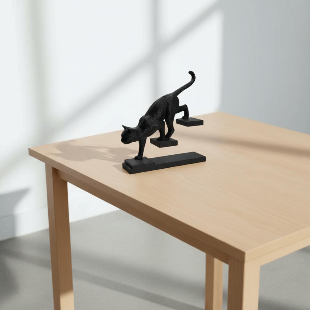 Einzigartige Katzen-Treppensteiger-Statuen 3D-gedruckte Ornamente im nordischen Stil Heimdekoration