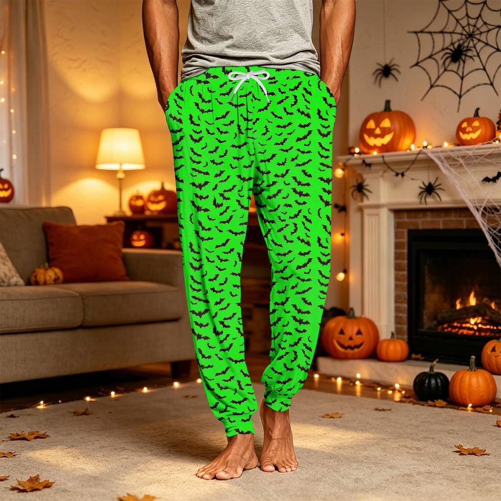 Herren Jogginghose mit Kordelzug und Taschen – Lässige Nachtwäsche Halloween-Print