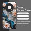 White Camellia Flower Marble Texture Tempered Glass Phone Case for Huawei Honor 400 200 100 90 80 Magic 7 Pro 6 5 Lite X9 Cover