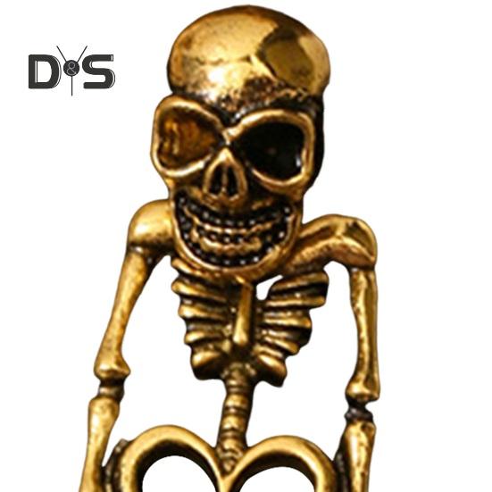 1 Pair Women Halloween Earrings Skeleton Shape Punk Exaggerated Polished Alloy Skull Jewelry Club Party Ear Jewelry